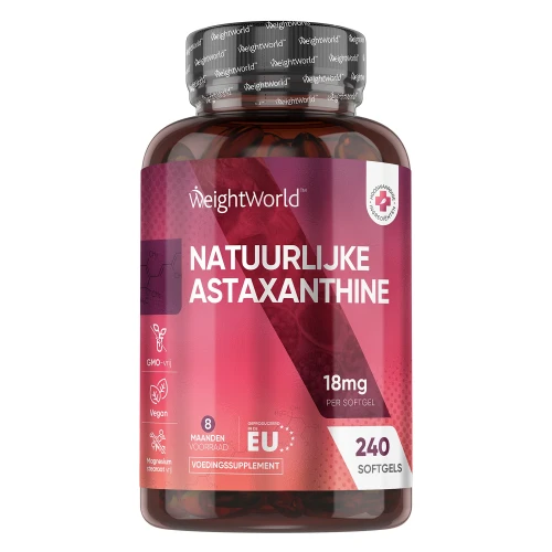 Astaxanthine - 240 softgels 18 mg - Hoogwaardige natuurlijke antioxidant - haematococcus pluvialis algae