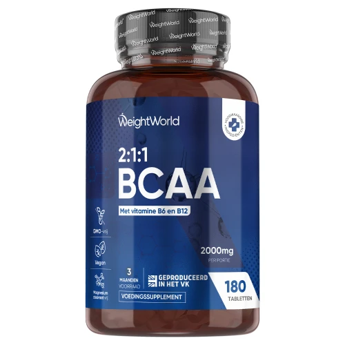 BCAA tabletten - 2000mg - Verrijkt met Vitamine B6 & B12 - 180 capsules - WeightWorld