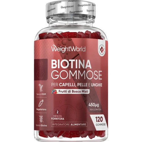 Biotine Complex gummies - 450 µg biotine per gummy - 120 gummies - WeightWorld
