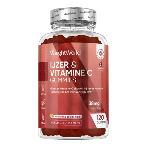 IJzer Gummies - 28 mg 120 Gummies - Ijzer Vitamine - Vitamine C - 2 maanden voorraad
