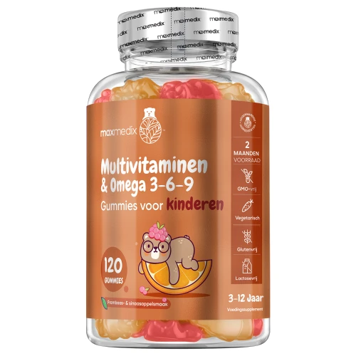 Multivitamine kinderen - 120 Gummies - Omega 3 vetzuren - 17 Vitamines - Vitamine kinderen