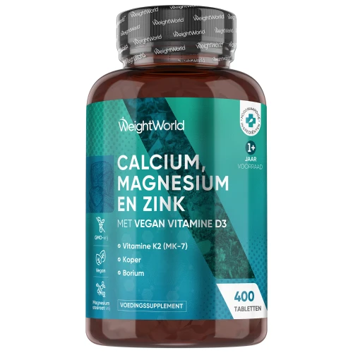 calcium magnesium zink - 400 tabletten - vitamine d3 - 1+ jaar voorraad