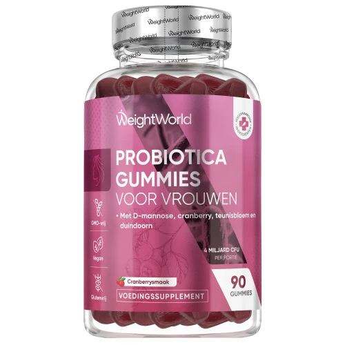 Probiotica gummies voor vrouwen - 4 miljard CFU - 90 gummies met cranberrysmaak - WeightWorld