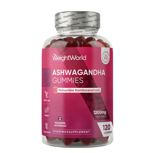 Ashwagandha gummies - 1200mg - 120 gummies - Frambozensmaak - WeightWorld