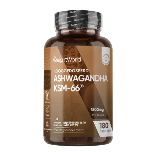 Ashwagandha KSM-66 - 1500mg - 180 tabletten voor 6 maanden voorraad - WeightWorld