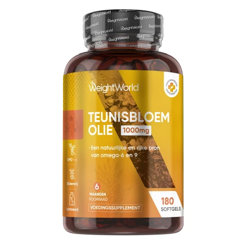 Teunisbloemolie - 1000 mg 180 Softgels - Teunisbloem - 6 maanden voorraad