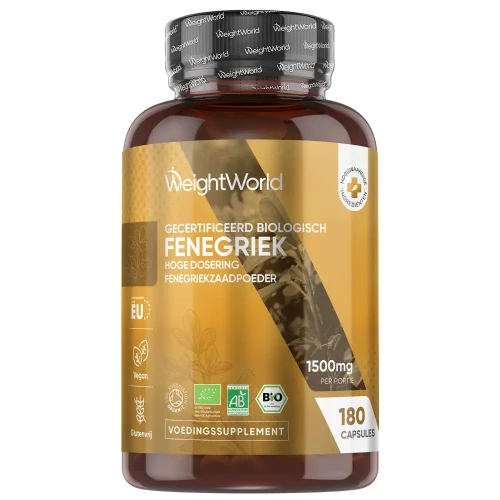 Fenegriek | 1500mg 180 capsules | fenegriekzaad | Biologisch | 3 maanden voorraad