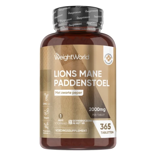 Lion's Mane paddenstoelextract - 2000 mg 365 tabletten - WeightWorld