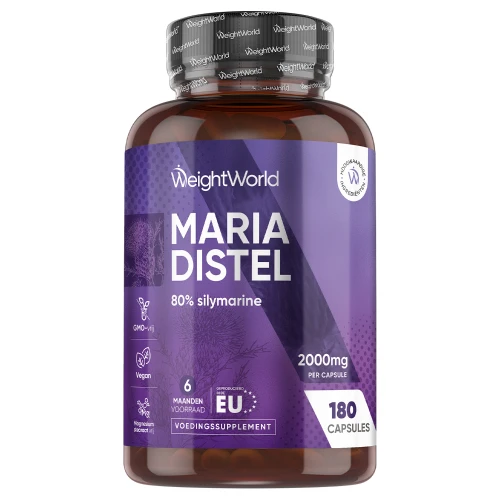 Mariadistel - 2000mg 180 Capsules - Supplementen lever - 3 maanden voorraad
