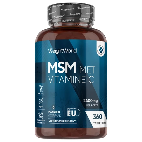 MSM - 2400mg 360 tabletten - met vitamine C - 6 maanden voorraad