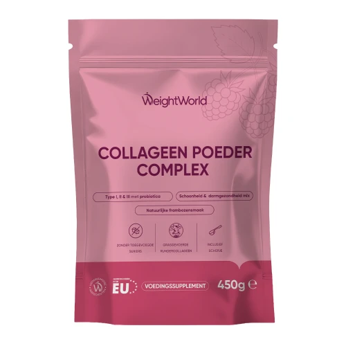 Collageen Complex - 450g - Natuurlijke frambozensmaak - WeightWorld
