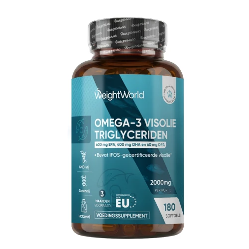 Omega 3 Visolie - 2000mg - Triglyceridenvorm - 180 softgels - WeightWorld