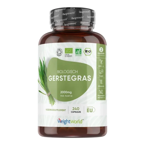Gerstegras - 2000mg 240 Capsules - Barley grass - Biologisch