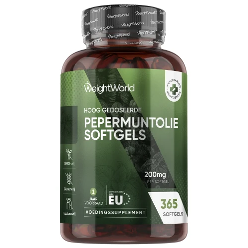 Pepermuntolie | 200mg 365 softgels | slechte adem | 1 jaar voorraad