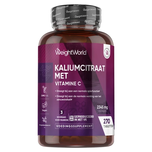 Kaliumcitraat - 1460 mg 180 Tabletten - Kalium supplement- Sports supplementen voor spieronderhoud
