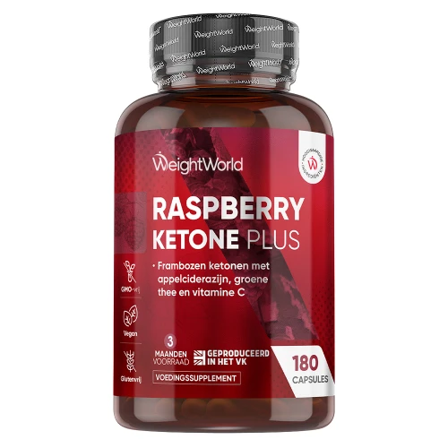 Raspberry Ketone Plus | 4280mg 180 Capsules | Ketonen | Appelciderazijn en vitamine C | frambozen ketonen