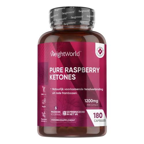 Raspberry Ketone Pure - 1200mg 180 capsules - Ketonen - 100% puur - frambozen ketonen