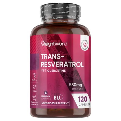 Resveratrol - 550 mg 120 Capsules - Anti-verouderingssupplement en ondersteuning van het immuunsysteem