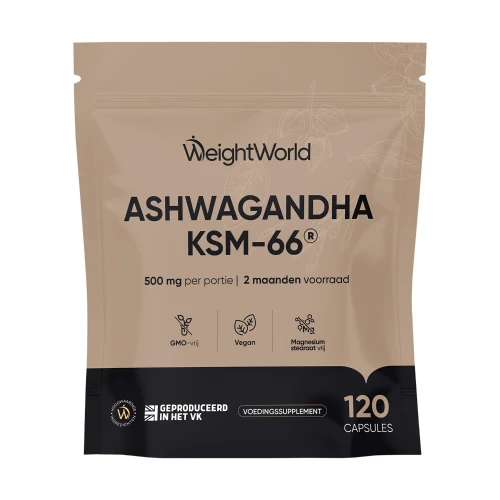 Ashwagandha KSM-66-extract - 500mg - 120 capsules - WeightWorld