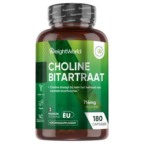 Choline - 714 mg 180 capsules - Lever supplementen - Lever cleanse - 3 maanden voorraad