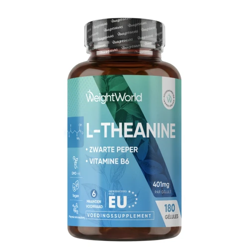 L-Theanine - 400 mg Met Vitamine B6 en zwarte peper - Aminozuur supplementen