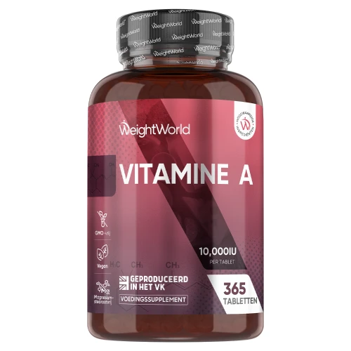 Vitamine A - 10000 IE 365 tabletten - Vitamine Huid - 1 jaar voorraad