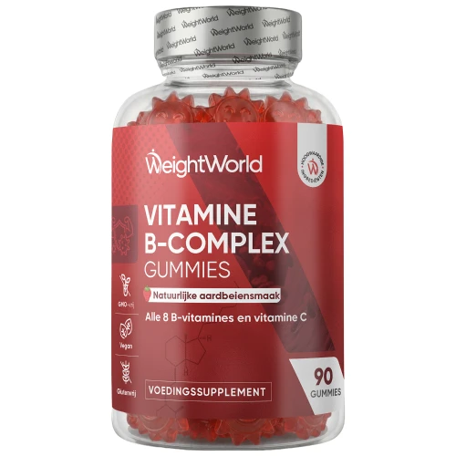 Vitamine B Complex - 90 gummies - Natuurlijke aardbeiensmaak - WeightWorld