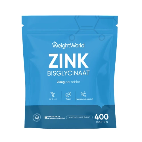 Zink Tabletten - 25mg 400 Tabletten - Zink - Zink Bisglycinaat - voor 1+ jaar voorraad